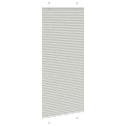 Pleated Blind Light Grey 85x200 cm Fabric Width 84.4 cm Polyester