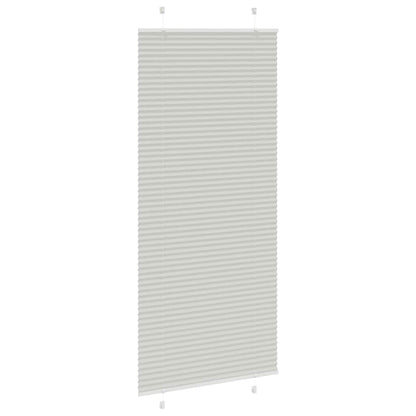 Pleated Blind Light Grey 85x200 cm Fabric Width 84.4 cm Polyester