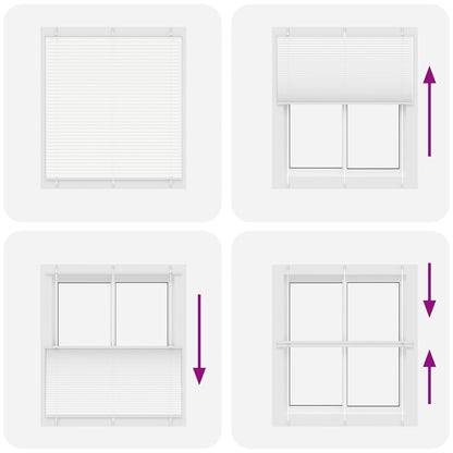 Pleated Blind White 115x100 cm Fabric Width 114.4 cm Polyester