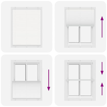Pleated Blind White 110x150 cm Fabric Width 109.4 cm Polyester