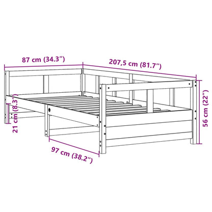 Daybed without Mattress White 80x200 cm Solid Wood Pine