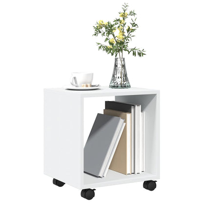 vidaXL Rolling Cabinet White 37x33x42.5 cm Engineered Wood