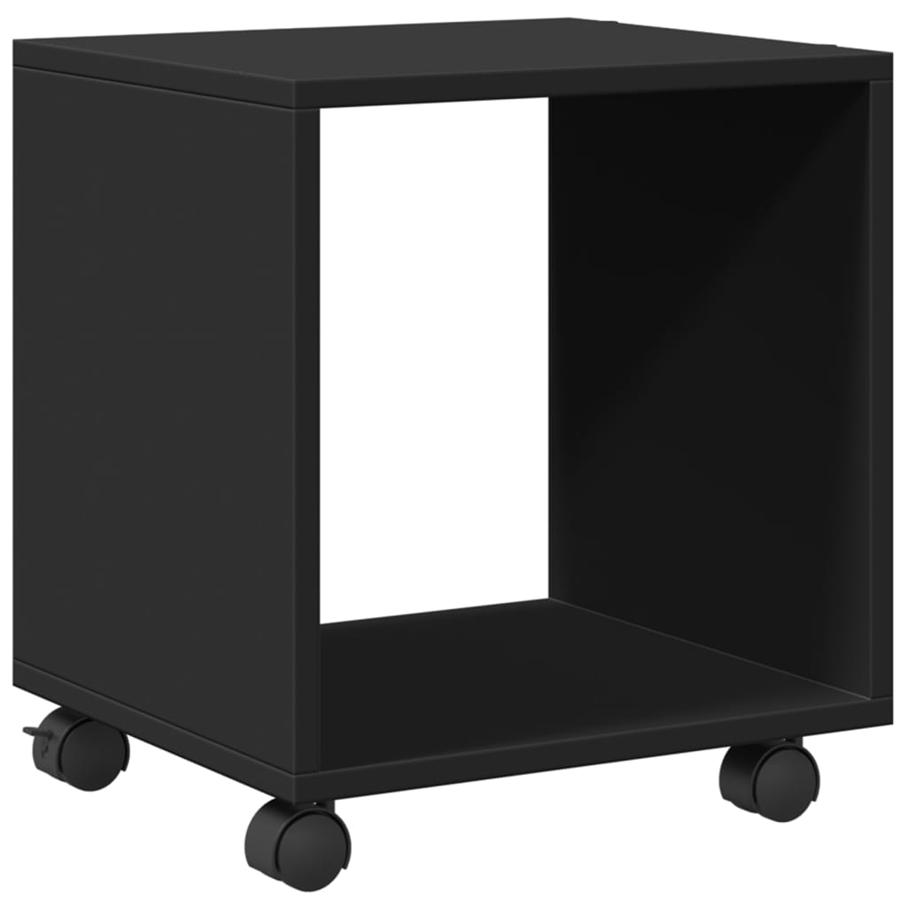 vidaXL Rolling Cabinet Black 37x33x42.5 cm Engineered Wood