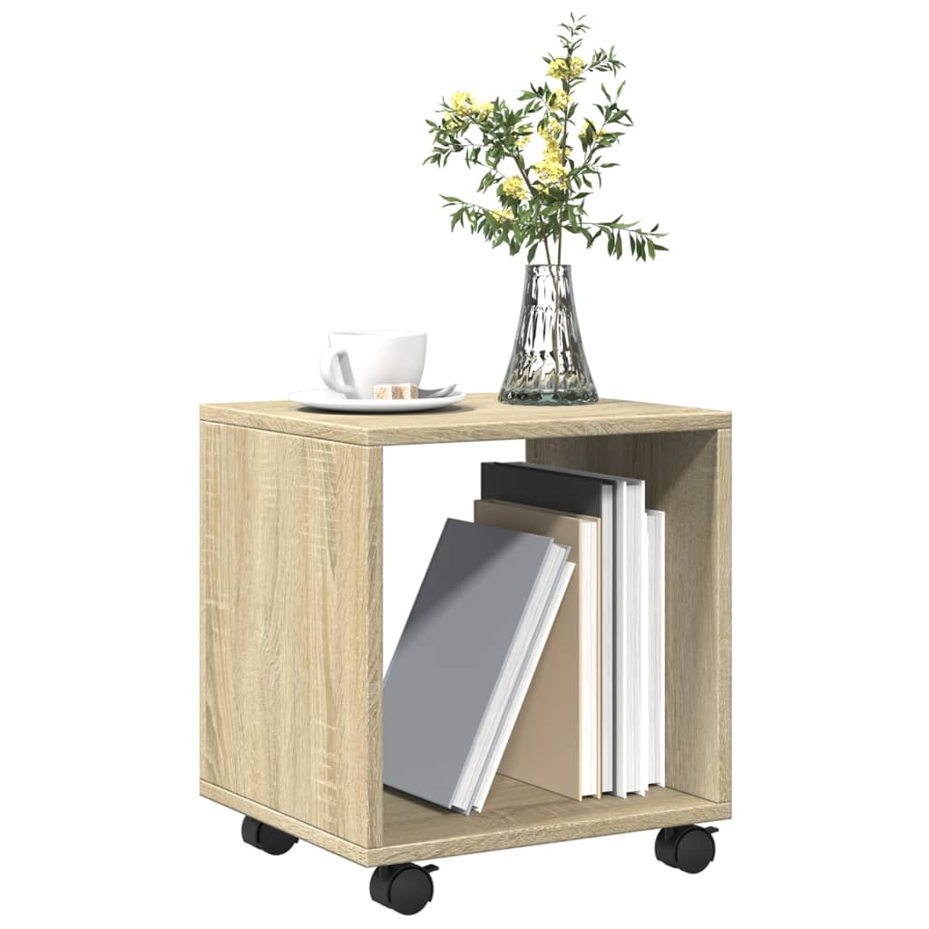 vidaXL Rolling Cabinet Sonoma Oak 37x33x42.5 cm Engineered Wood