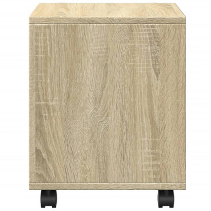 vidaXL Rolling Cabinet Sonoma Oak 37x33x42.5 cm Engineered Wood