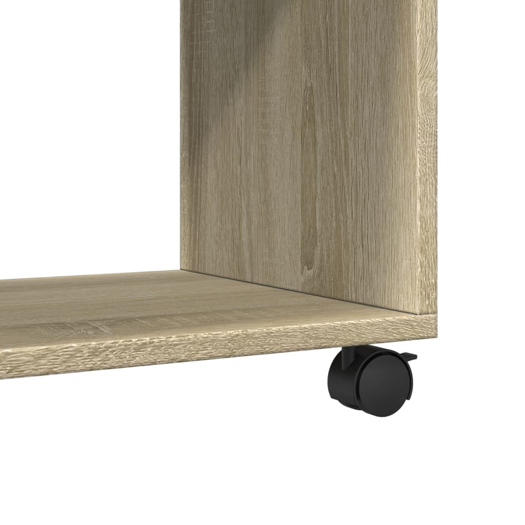 vidaXL Rolling Cabinet Sonoma Oak 37x33x42.5 cm Engineered Wood