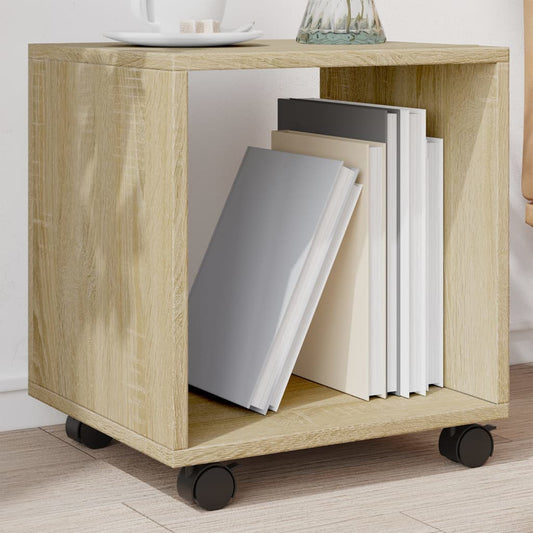 vidaXL Rolling Cabinet Sonoma Oak 37x33x42.5 cm Engineered Wood