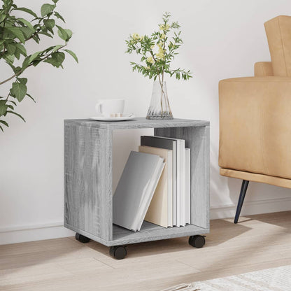 vidaXL Rolling Cabinet Grey Sonoma 37x33x42.5 cm Engineered Wood