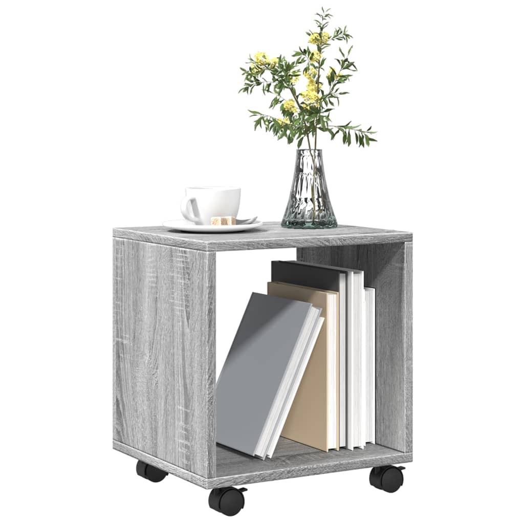 vidaXL Rolling Cabinet Grey Sonoma 37x33x42.5 cm Engineered Wood