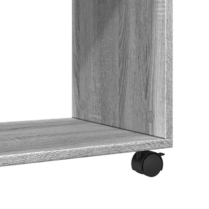 Side Table with Wheels Grey Sonoma 70x35x60 cm Engineered Wood