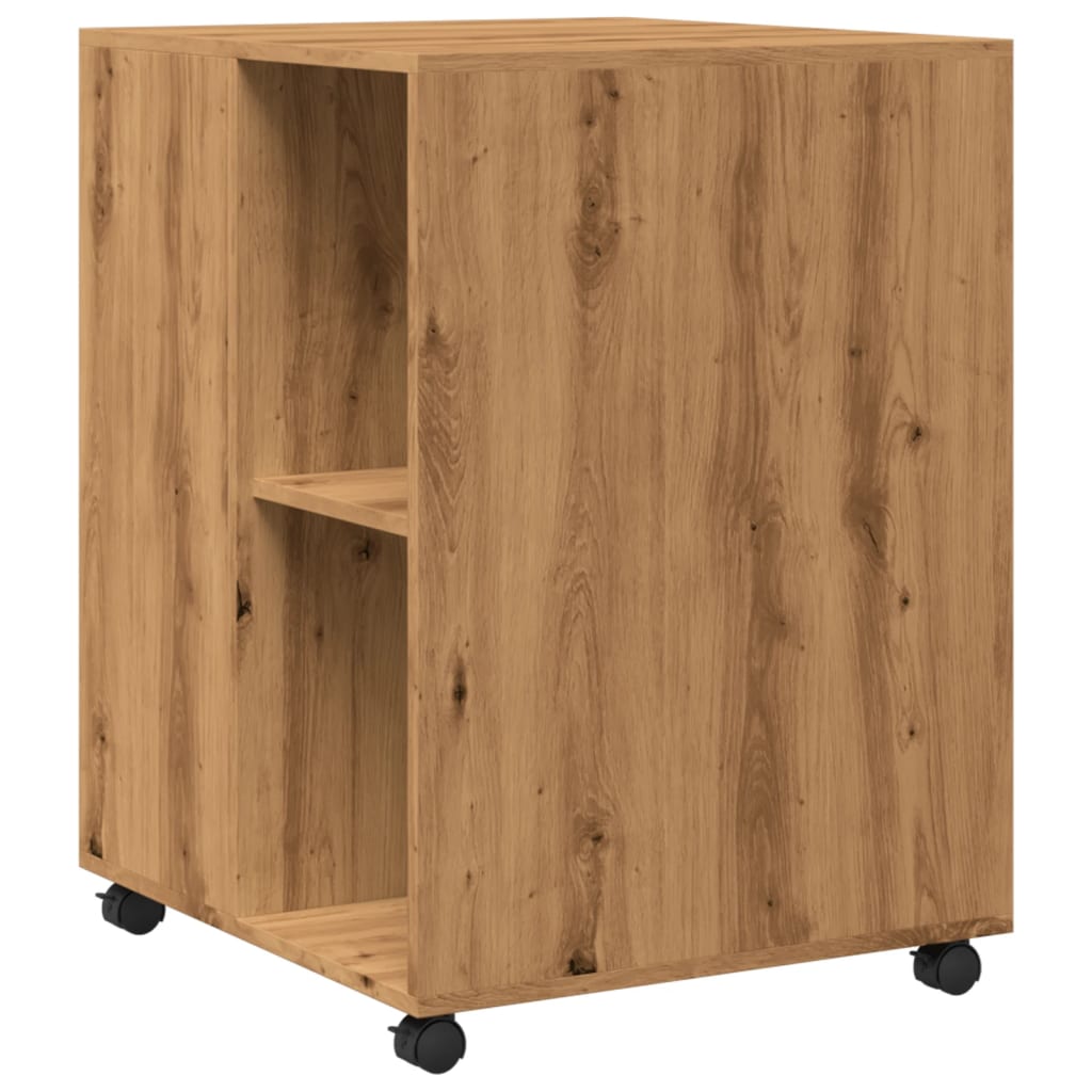 Side Table with Wheels Artisian Oak 55x60x78 cm Engineered Wood