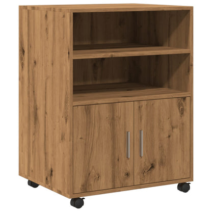 Rolling Cabinet Artisian Oak 60x48x81 cm Engineered Wood