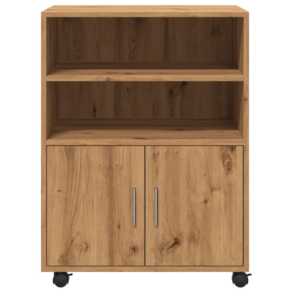 Rolling Cabinet Artisian Oak 60x48x81 cm Engineered Wood