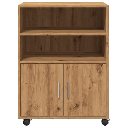 Rolling Cabinet Artisian Oak 60x48x81 cm Engineered Wood