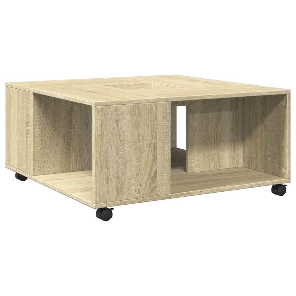 Coffee Table Sonoma Oak 80x80x40 cm Engineered Wood