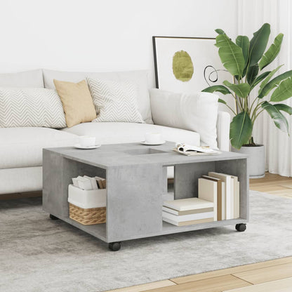 Coffee Table Concrete Grey 80x80x40 cm Engineered Wood