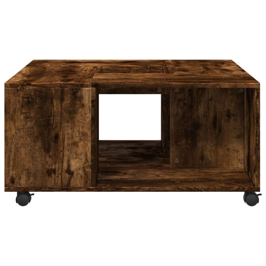 Coffee Table Smoked Oak 80x80x40 cm Engineered Wood