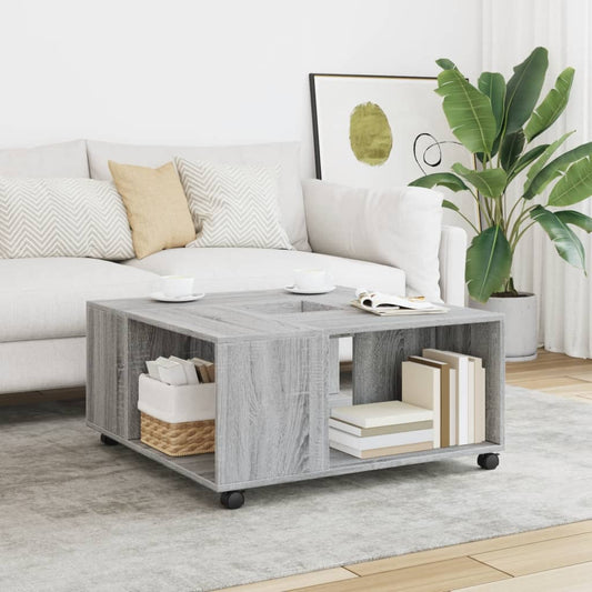 Coffee Table Grey Sonoma 80x80x40 cm Engineered Wood