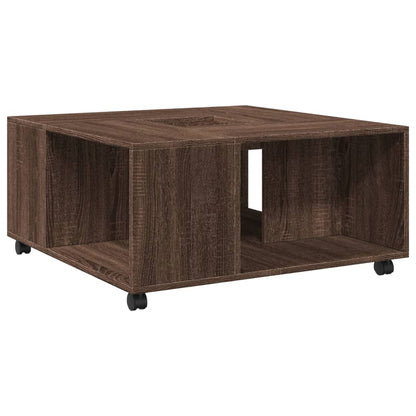 Coffee Table Brown Oak 80x80x40 cm Engineered Wood