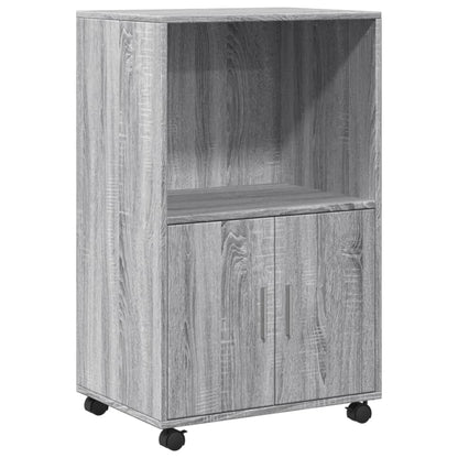 Rolling Cabinet Grey sonoma 55x40x91 cm Engineered Wood