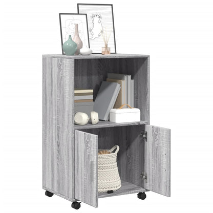 Rolling Cabinet Grey sonoma 55x40x91 cm Engineered Wood