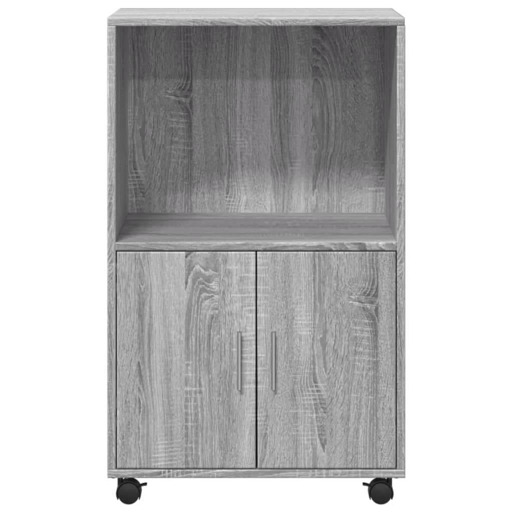 Rolling Cabinet Grey sonoma 55x40x91 cm Engineered Wood