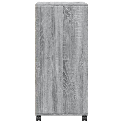 Rolling Cabinet Grey sonoma 55x40x91 cm Engineered Wood