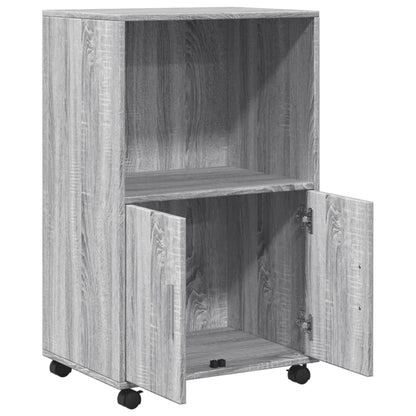 Rolling Cabinet Grey sonoma 55x40x91 cm Engineered Wood