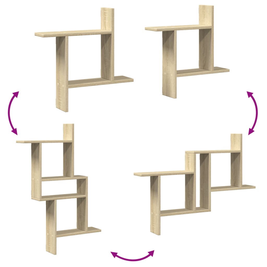 Wall Shelves 2 pcs Sonoma Oak 50x12x50 cm Engineered Wood