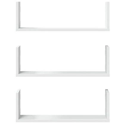 Wall Shelves 3 pcs White 58x18x18 cm Engineered Wood
