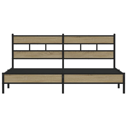 Metal Bed Frame without Mattress Sonoma Oak 183x213 cm