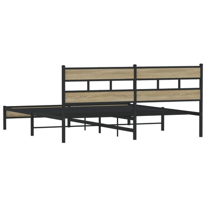Metal Bed Frame without Mattress Sonoma Oak 183x213 cm