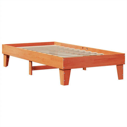 Bed Frame without Mattress Wax Brown 100x200 cm Solid Wood Pine