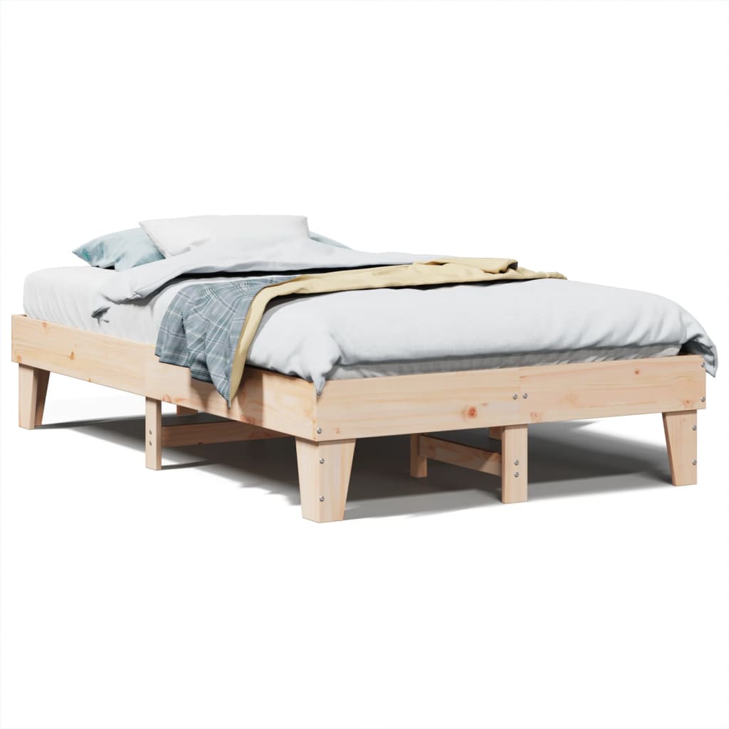 Bed Frame without Mattress 135x190 cm Double Solid Wood Pine