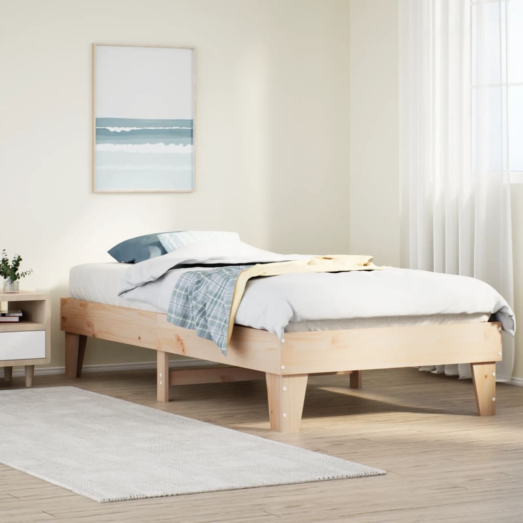 Bed Frame without Mattress 90x190 cm Single Solid Wood Pine