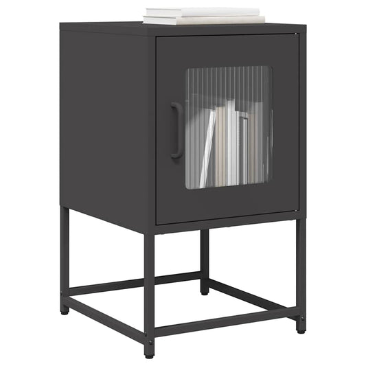 Bedside Cabinet Black 36x39x60.5 cm Cold-rolled Steel