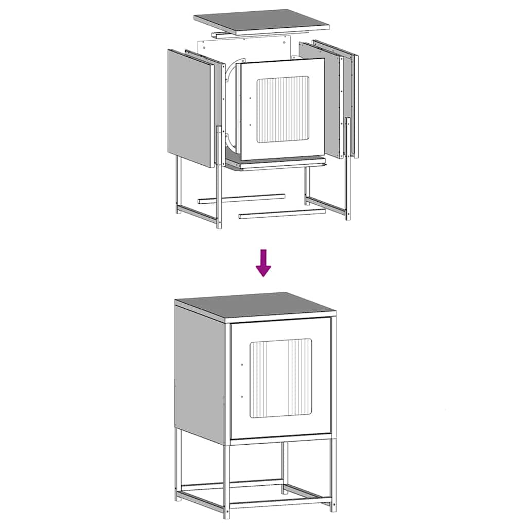 Bedside Cabinet Anthracite 36x39x60.5 cm Cold-rolled Steel