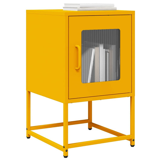 Bedside Cabinet Mustard Yellow 36x39x60.5 cm Cold-rolled Steel