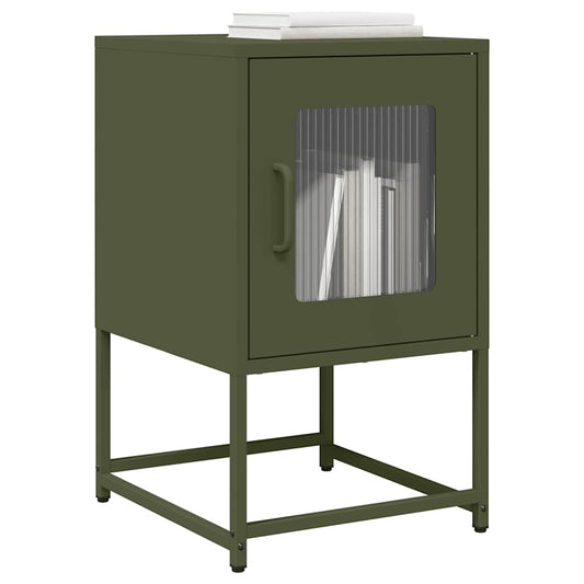 Bedside Cabinet Olive Green 36x39x60.5 cm Cold-rolled Steel