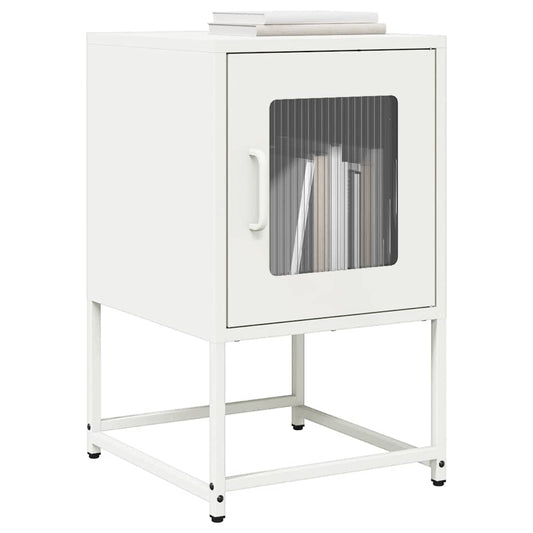 Bedside Cabinet White 36x39x60.5 cm Cold-rolled Steel