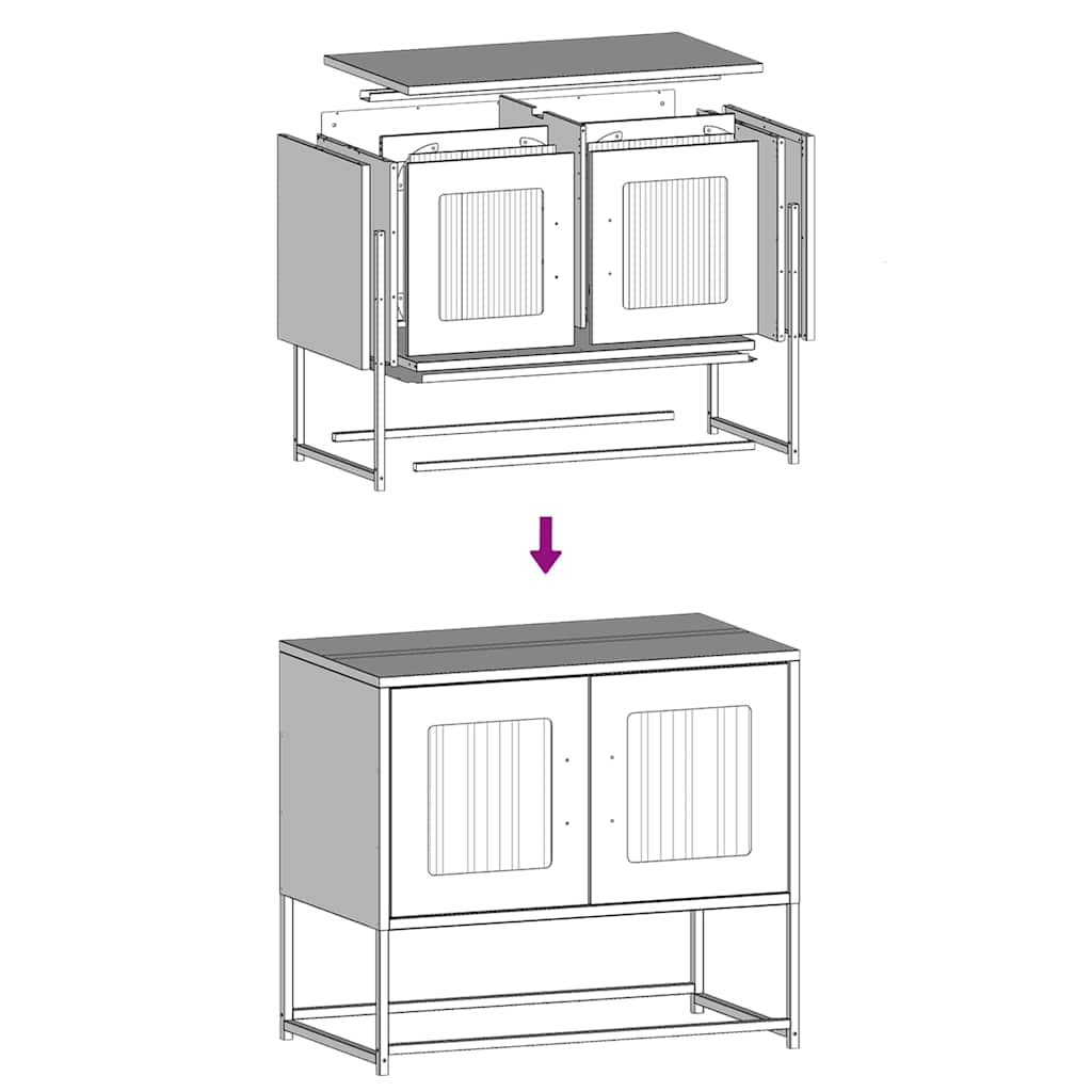 TV Cabinet Pink 68x39x60.5 cm Cold-rolled Steel