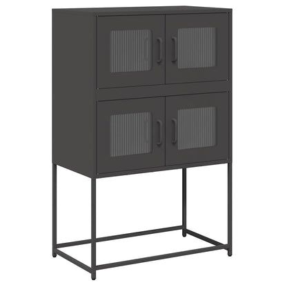 Highboard Black 68x39x107 cm Steel