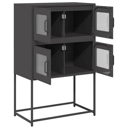 Highboard Black 68x39x107 cm Steel