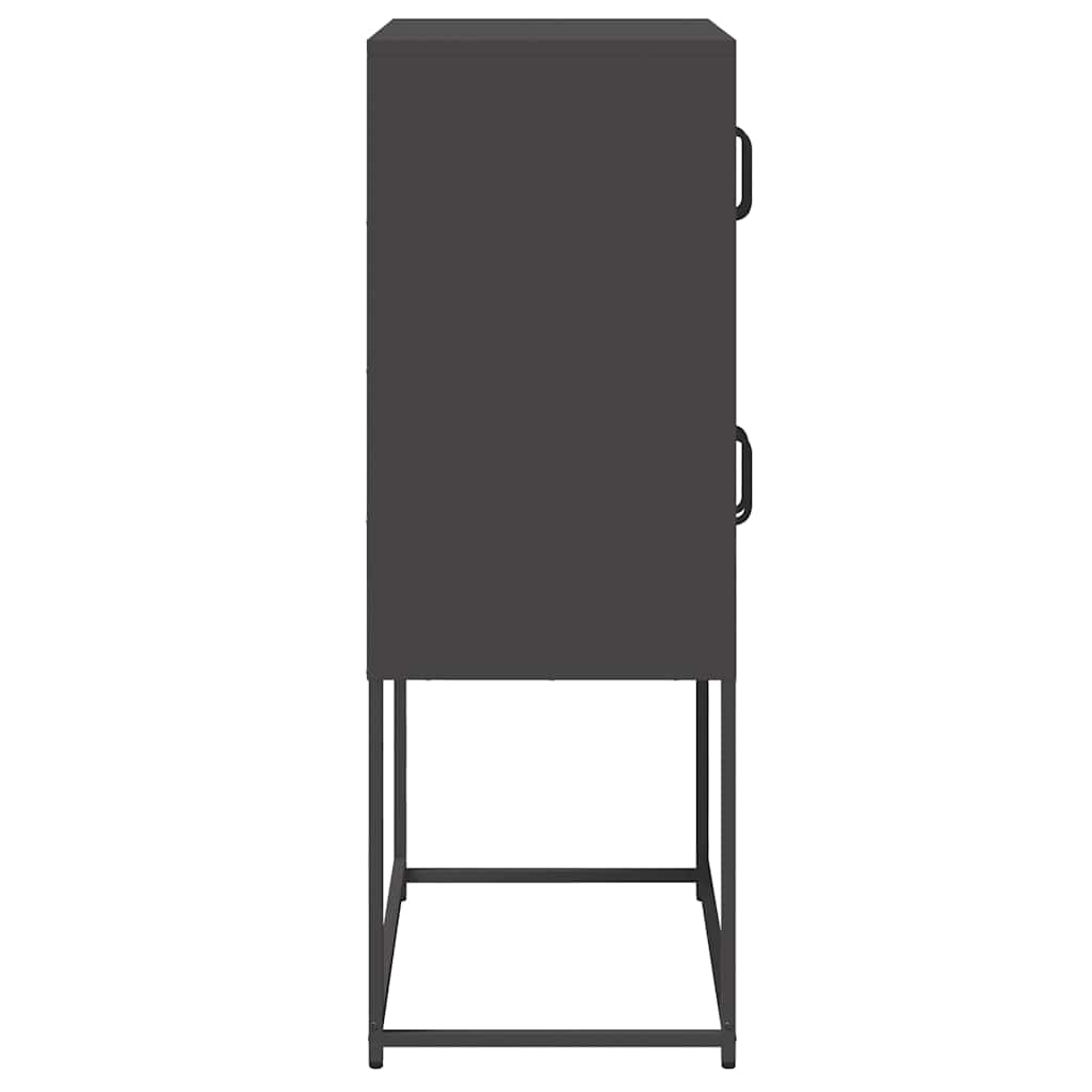 Highboard Black 68x39x107 cm Steel