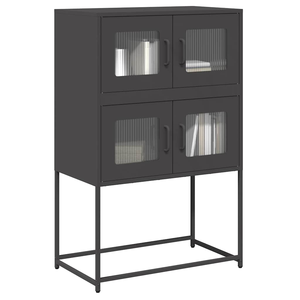 Highboard Black 68x39x107 cm Steel