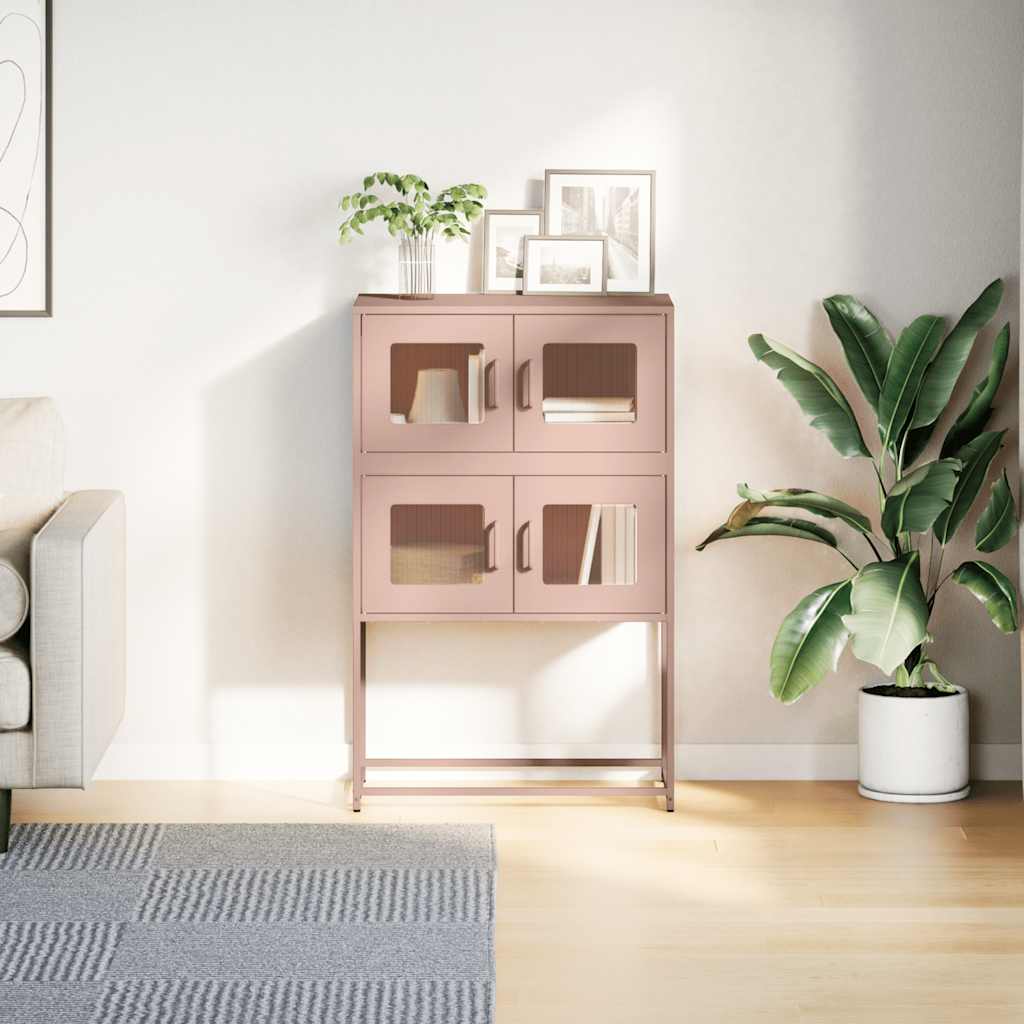 Highboard Pink 68x39x107 cm Steel