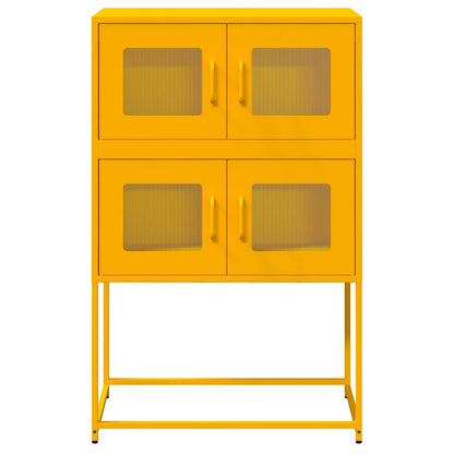 Highboard Mustard Yellow 68x39x107 cm Steel