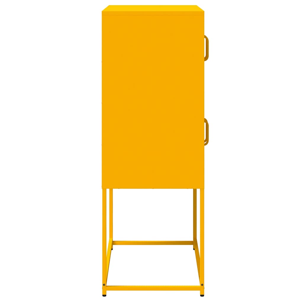 Highboard Mustard Yellow 68x39x107 cm Steel