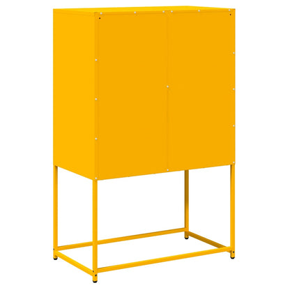 Highboard Mustard Yellow 68x39x107 cm Steel