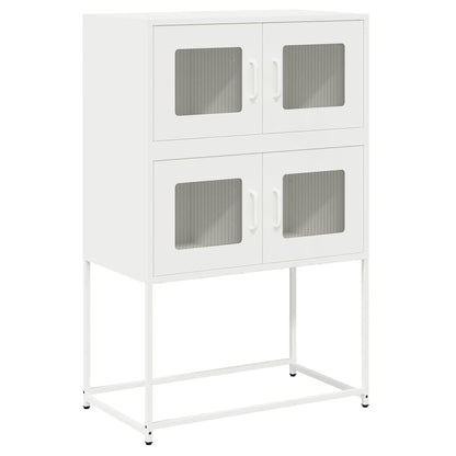 Highboard White 68x39x107 cm Steel